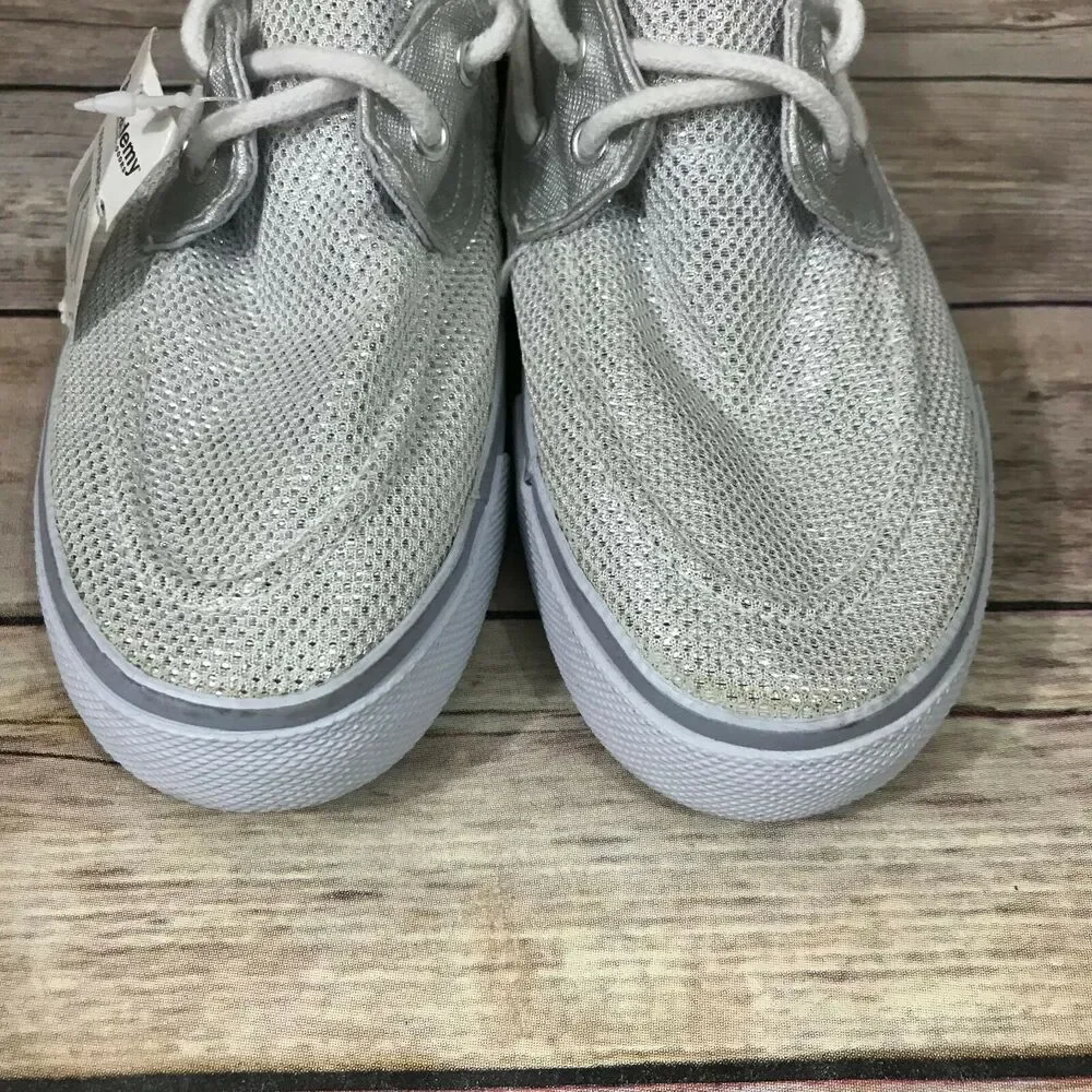 Austin Trading Co Womens Shoes Size 5 Silver Top‎ Siders Boat Sparkly NEW